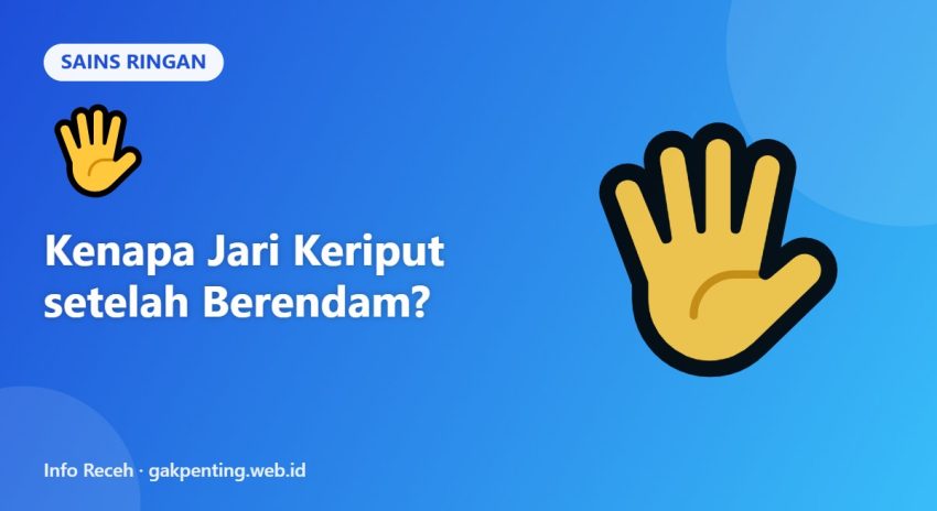 Kenapa Jari Keriput setelah Berendam?